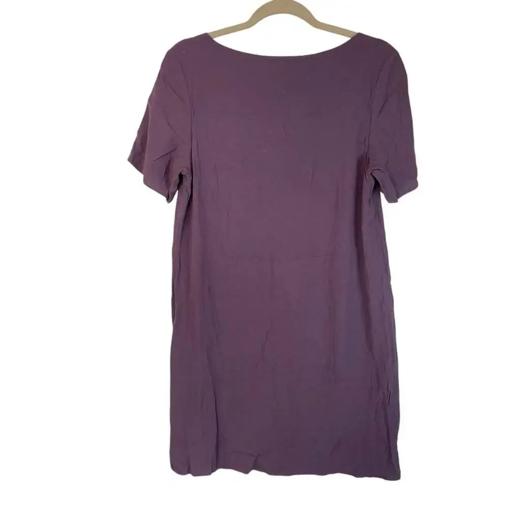 Aritzia Wilfred Free Teigen Dress Size M Purple Short Sleeve Midi Casual Minimal